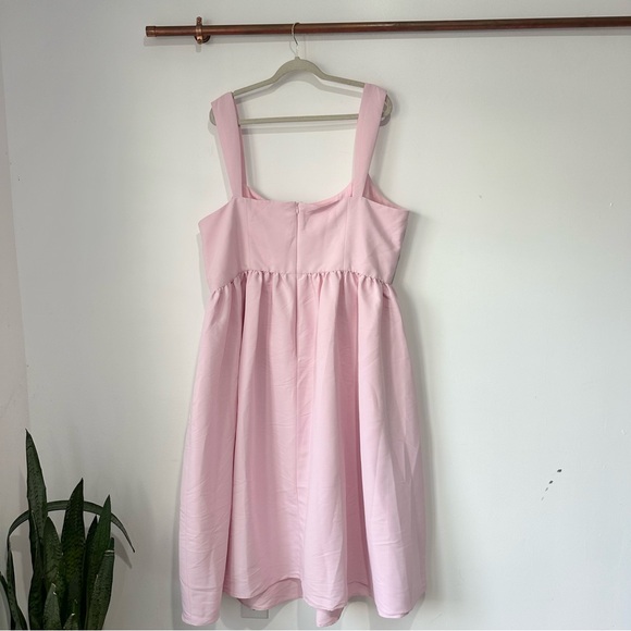 NEW Sachin Babi Blaine Square-Neck Taffeta A-Line Midi Dress Pink Anthropologie - Picture 5 of 5